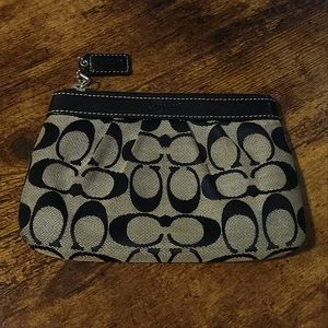 COACH Vintage Signature Monogram Pouch / Clutch in Grey/Black